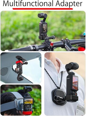 Kimyoaee Camera Adapter Mount for DJI Osmo Pocket 3 Accessories Expansion Tripod Extension Rod Backpack Clip Bicycle Clamp Car Visor Holder in Saudi Arabia