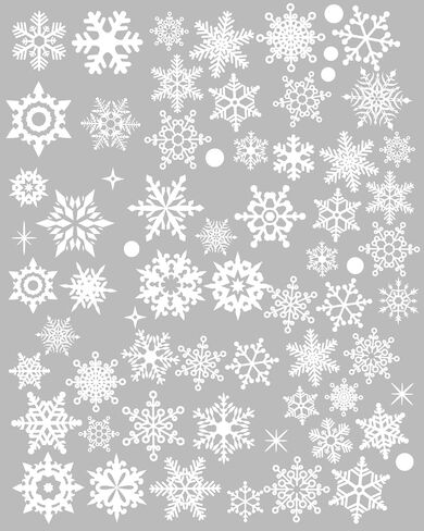 WuliYobo 155 PCS Christmas Snowflake Window Stickers Clings Decorations, Christmas Decoration Snowflake Window Clings Glueless PVC Wall Stickers for Windows Glasses, for Christmas Decorations Holiday in Saudi Arabia