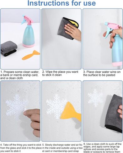 WuliYobo 155 PCS Christmas Snowflake Window Stickers Clings Decorations, Christmas Decoration Snowflake Window Clings Glueless PVC Wall Stickers for Windows Glasses, for Christmas Decorations Holiday in Saudi Arabia