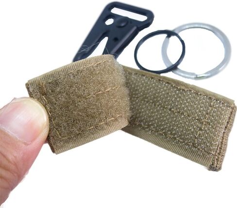 Bytiyar 4 pcs Tactical Key Ring Belt Holder Nylon Clips with 1" HK Hooks Keychain Carabiner Buckle for Molle Strap Webbing Attachement, Black Khaki Green in Saudi Arabia