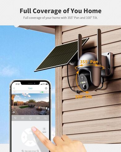 Ebitcam 4G LTE Cellular Security Cameras Include SD&SIM Card, Solar Powered Camera No WiFi Needed, 2K Live Video, 360° View, Color Night Vision, Motion&Siren Alert, Remote Access&Playback via Phone in Saudi Arabia
