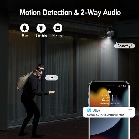 Ebitcam 4G LTE Cellular Security Cameras Include SD&SIM Card, Solar Powered Camera No WiFi Needed, 2K Live Video, 360° View, Color Night Vision, Motion&Siren Alert, Remote Access&Playback via Phone in Saudi Arabia