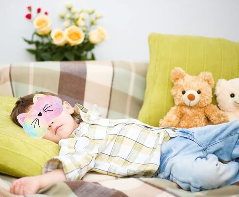 4 عبوات قناع نوم أرنب للفتيات ناعم من القطيفة الناعمة قناع نوم لطيف الأرنب فوكس الغزلان القط غطاء العين للأطفال والمراهقين الإناث غفوة السفر ليلة النوم in Kuwait