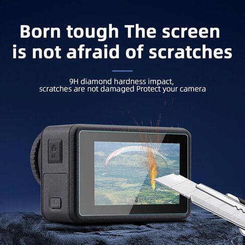 واقي شاشة Flymile من الزجاج المقسى لـ DJI OSMO Action 4,9H + واقي عدسة، غشاء مقسى شفاف عالي الوضوح، فيلم شاشة LCD مضاد للخدش ومضاد للفقاعات، قطعتان من الملحقات in Kuwait