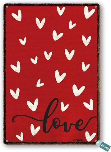 الرجعية القصدير علامة الحب القلب عيد الحب الذكرى الزفاف عيد الحب علامات معدنية جدار ديكور 6x8 بوصة in Kuwait