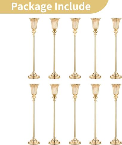 NUPTIO Centerpiece Vase Tall Gold: 2 Pcs 30.5" Wedding Flower Stand for Table Metal Trumpet Vase for Party Decorations in Saudi Arabia