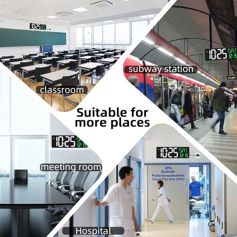 TXL Digital Wall Clock Large Display, 16.5" LED Wall Clock with Date and Temperature,Count Up/Down Timer Clock with Remote Control, Adjustable Brightness Alarm Clock for Home, Office, Gym, Elderly in Kuwait