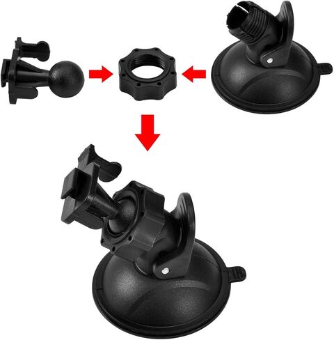 قاعدة تثبيت بالشفط لكاميرا YI Dash Cam، حامل لاصق متوافق مع كاميرا Yi Dash ، مع نقطتي دوارة مختلفة (2 حزمة)، ممسحتان (جافة ورطبة)، 2 شريط لاصق مزدوج الجانبين in Kuwait