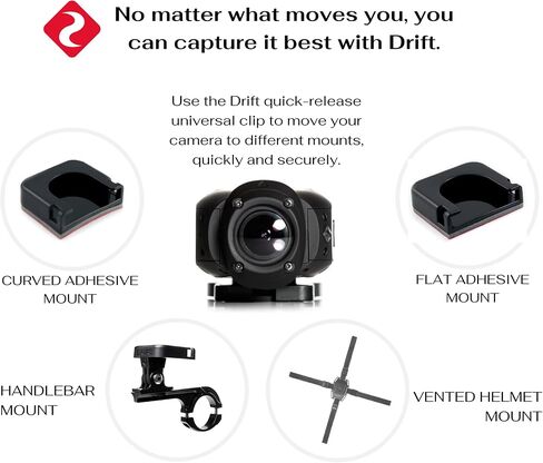 Drift Adhesive Mount Kit - Perfect Accessories to Mount Your Drift Camera to Motorcycles, Helmets and Flat Surfaces in Saudi Arabia
