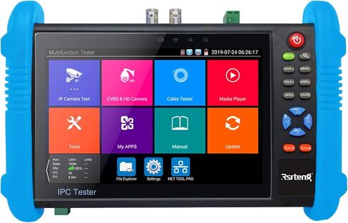 Rsrteng CCTV جهاز اختبار الكاميرا الأمن IP جهاز اختبار الكاميرا 8MP CVI TVI AHD CVBS جهاز اختبار الكاميرا 7 بوصة IPS شاشة تعمل باللمس دعم POE 4K HDMI IPC تستر IPC-9800ADH Plus+ in Kuwait