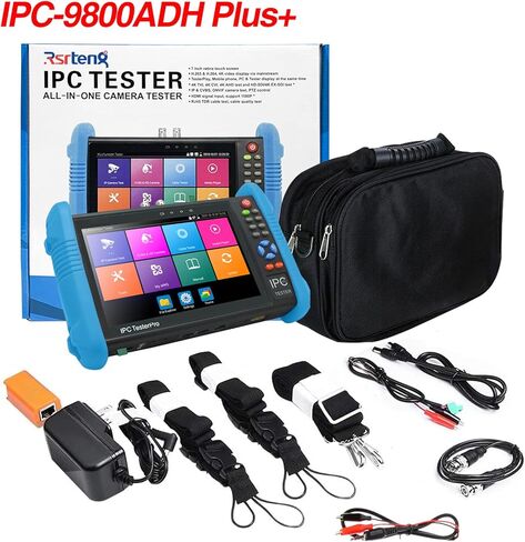 Rsrteng CCTV جهاز اختبار الكاميرا الأمن IP جهاز اختبار الكاميرا 8MP CVI TVI AHD CVBS جهاز اختبار الكاميرا 7 بوصة IPS شاشة تعمل باللمس دعم POE 4K HDMI IPC تستر IPC-9800ADH Plus+ in Kuwait