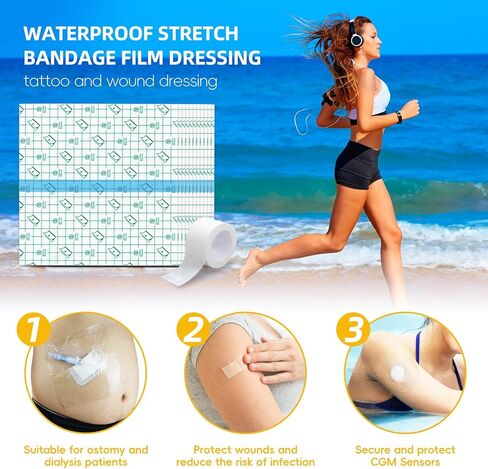 Waterproof Stoma Shower Cover Shields for Dialysis Port PICC Line Chest Catheter PD Peritoneal Dialysis Chemo Port Tending Bath Guard Accessory Shower Protector 30 PCS 8"x8" in Kuwait