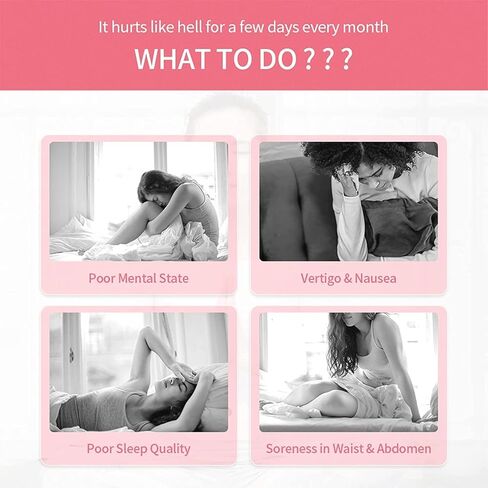 وسادة تدفئة للحيض، حزام الرحم الدافئ المحمول، حزام كهربائي لتدفئة تشنجات الحيض مع 3 مستويات للحرارة وأوضاع للتدليك، قابل لإعادة الشحن عبر USB، هدية فترة للمرأة in Kuwait