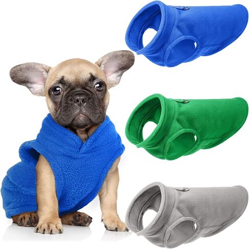 3 Pieces Dog Fleece Vest Puppy Fleece Pullover with Leash Ring Dog Apparel Coat Dog Jacket Warm Dog Sweater for Dogs and Puppies (M) in Saudi Arabia