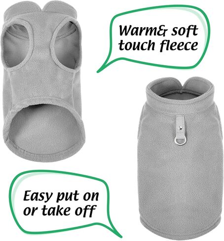 3 Pieces Dog Fleece Vest Puppy Fleece Pullover with Leash Ring Dog Apparel Coat Dog Jacket Warm Dog Sweater for Dogs and Puppies (M) in Saudi Arabia