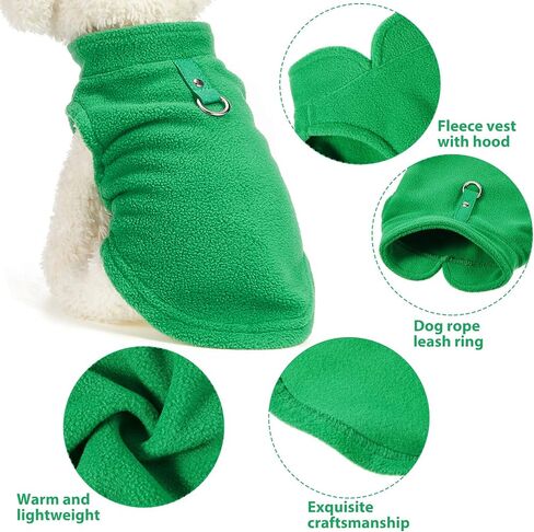 3 Pieces Dog Fleece Vest Puppy Fleece Pullover with Leash Ring Dog Apparel Coat Dog Jacket Warm Dog Sweater for Dogs and Puppies (M) in Saudi Arabia