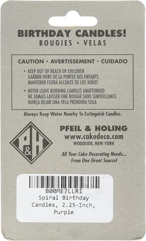 اوايسس سبلاي شموع عيد ميلاد حلزونية، 2.25 انش، ارجواني in Kuwait