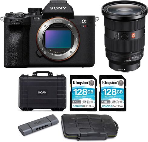 Sony Alpha a7R V Full-Frame Mirrorless Interchangeable Lens Camera Body Bundle with Sony FE 24-70mm f/2.8 GM II Full-Frame with Hard Case 128 GB SD Cards, Cleaning Kit, and Carrying Case (7 Items) in Saudi Arabia