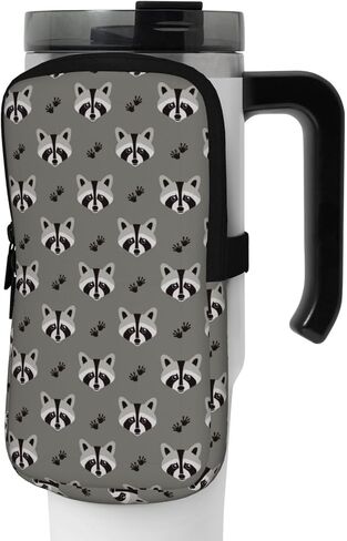 WtallasiSei Raccoon Water Bottle Pouch For Cup 20oz 30oz 40oz With Handle Yoga Gym Sports Water Bottle Bag Adjustable Strap For Men Women Sports Arm Bag in Saudi Arabia