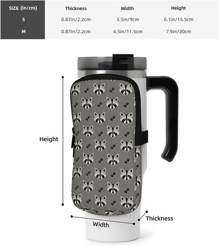 WtallasiSei Raccoon Water Bottle Pouch For Cup 20oz 30oz 40oz With Handle Yoga Gym Sports Water Bottle Bag Adjustable Strap For Men Women Sports Arm Bag in Saudi Arabia