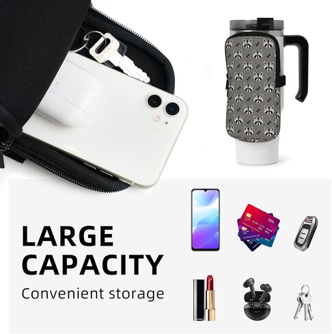 WtallasiSei Raccoon Water Bottle Pouch For Cup 20oz 30oz 40oz With Handle Yoga Gym Sports Water Bottle Bag Adjustable Strap For Men Women Sports Arm Bag in Saudi Arabia