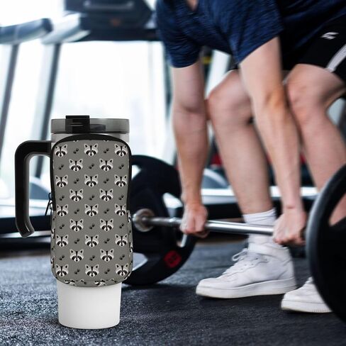 WtallasiSei Raccoon Water Bottle Pouch For Cup 20oz 30oz 40oz With Handle Yoga Gym Sports Water Bottle Bag Adjustable Strap For Men Women Sports Arm Bag in Saudi Arabia