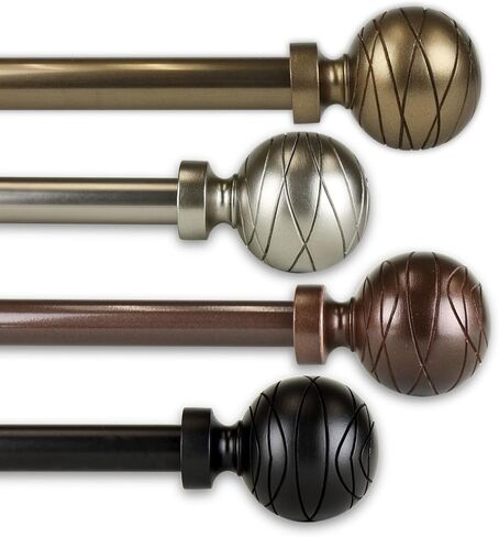 Rod Desyne Harris 13/16" Single Curtain Rod, 48-84 inch, Antique Brass in Saudi Arabia