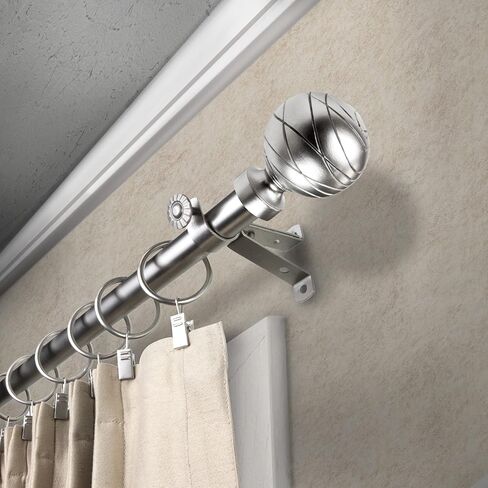 Rod Desyne Harris 13/16" Single Curtain Rod, 48-84 inch, Antique Brass in Saudi Arabia