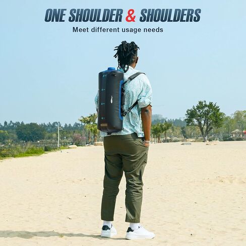 AFISHTOUR 20L/5.4 Gallons Portable Camping Shower Bag - Solar Shower Bag with Pressure Foot Pump and Shower Head - Camp Shower for Beach, Camping, Swimming, Travel, Hiking, Outdoor Trips in Kuwait