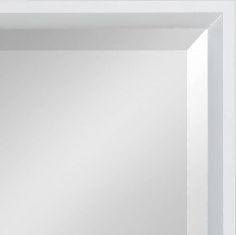 Kate and Laurel Calter Modern Framed Full Length Wall Mirror, 17.5 x 49.5, White, Decorative Rectangular Wall Mounted Full Body Beveled Mirror for Glam Wall Decor in Kuwait