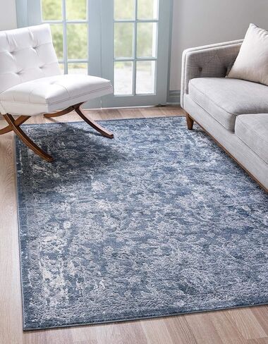 Rugs.com سجادة مجموعة أوريغون - 2' 2 × 3' سجادة زرقاء منخفضة الوبر مثالية لغرف المعيشة وغرف الطعام الكبيرة ومخططات الأرضيات المفتوحة in Kuwait