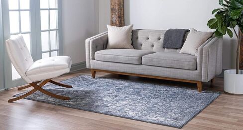 Rugs.com سجادة مجموعة أوريغون - 2' 2 × 3' سجادة زرقاء منخفضة الوبر مثالية لغرف المعيشة وغرف الطعام الكبيرة ومخططات الأرضيات المفتوحة in Kuwait