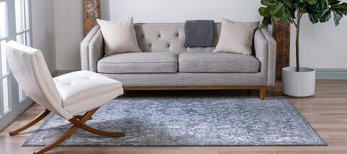 Rugs.com سجادة مجموعة أوريغون - 2' 2 × 3' سجادة زرقاء منخفضة الوبر مثالية لغرف المعيشة وغرف الطعام الكبيرة ومخططات الأرضيات المفتوحة in Kuwait