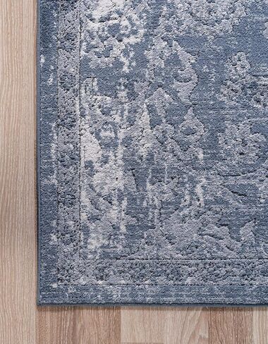 Rugs.com سجادة مجموعة أوريغون - 2' 2 × 3' سجادة زرقاء منخفضة الوبر مثالية لغرف المعيشة وغرف الطعام الكبيرة ومخططات الأرضيات المفتوحة in Kuwait