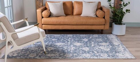 Rugs.com سجادة مجموعة أوريغون - 2' 2 × 3' سجادة زرقاء منخفضة الوبر مثالية لغرف المعيشة وغرف الطعام الكبيرة ومخططات الأرضيات المفتوحة in Kuwait