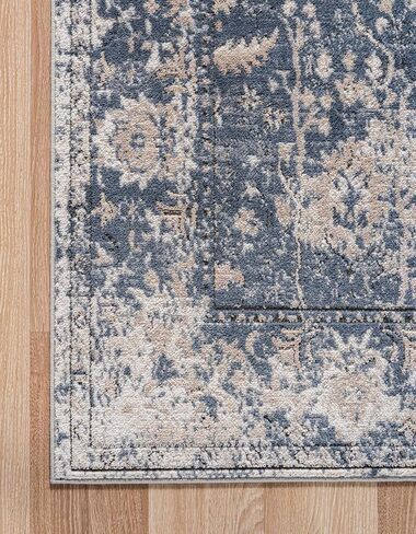 Rugs.com سجادة مجموعة أوريغون - 2' 2 × 3' سجادة زرقاء منخفضة الوبر مثالية لغرف المعيشة وغرف الطعام الكبيرة ومخططات الأرضيات المفتوحة in Kuwait