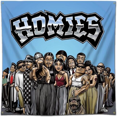 Arbinger The Homies نسيج العلم الجمالي ديكور المنزل 4 * 4ft راية الجدار ملصق فني مغني الراب الجدار الشنق زخرفة الخلفية in Kuwait