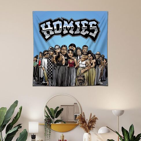 Arbinger The Homies نسيج العلم الجمالي ديكور المنزل 4 * 4ft راية الجدار ملصق فني مغني الراب الجدار الشنق زخرفة الخلفية in Kuwait