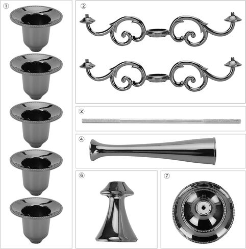 جيه اس اس واي سي جي حامل شموع بتصميم عمود معدني للديكور بارتفاع 10.24 انش بارتفاع 5 اذرع لحفلات الزفاف الذكرى السنوية. تشيرش سيرفيسز. هوليداي بارتيز. شموع ديكور المنزل (اسود) in Kuwait