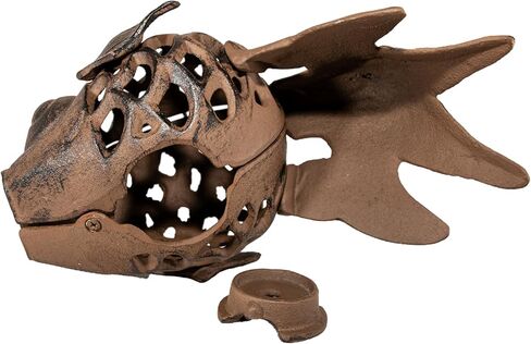 Koi Goldfish Candle Holder مصباح معلق في الهواء الطلق حديد صب in Kuwait