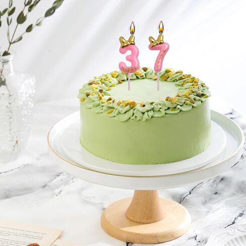 AOOLADA 37th 73rd Birthday Candles, Gold 73 37 Year Old Number Birthday Candles, Birthday Party Decorations Cake Topper Gifts for Men Women in Saudi Arabia