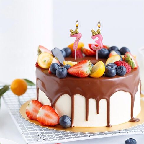 AOOLADA 37th 73rd Birthday Candles, Gold 73 37 Year Old Number Birthday Candles, Birthday Party Decorations Cake Topper Gifts for Men Women in Saudi Arabia