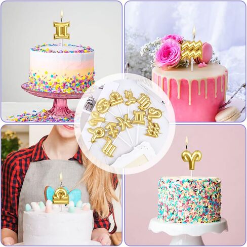 شموع كوكبة AOMIG، شموع كعكة عيد الميلاد، شمعة الحوت، شمعة عيد ميلاد ذهبية لامعة، مناسبة للأطفال والكبار، ديكور حفلات أعياد الميلاد، وحفلات الذكرى السنوية للزفاف، وحفلات التخرج in Kuwait