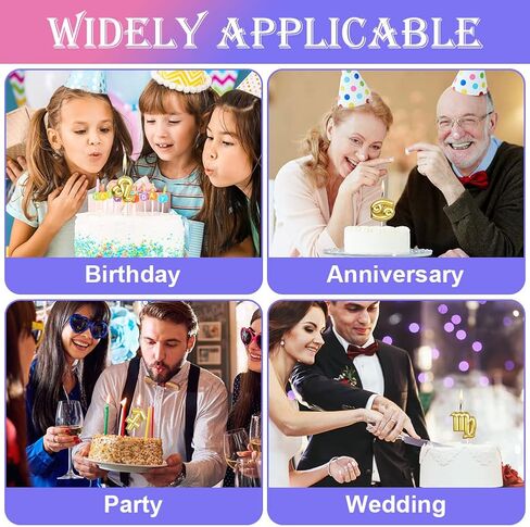 شموع كوكبة AOMIG، شموع كعكة عيد الميلاد، شمعة الحوت، شمعة عيد ميلاد ذهبية لامعة، مناسبة للأطفال والكبار، ديكور حفلات أعياد الميلاد، وحفلات الذكرى السنوية للزفاف، وحفلات التخرج in Kuwait