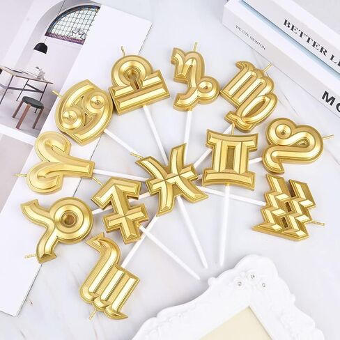 شموع كوكبة AOMIG، شموع كعكة عيد الميلاد، شمعة الحوت، شمعة عيد ميلاد ذهبية لامعة، مناسبة للأطفال والكبار، ديكور حفلات أعياد الميلاد، وحفلات الذكرى السنوية للزفاف، وحفلات التخرج in Kuwait