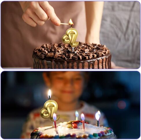 شموع كوكبة AOMIG، شموع كعكة عيد الميلاد، شمعة الحوت، شمعة عيد ميلاد ذهبية لامعة، مناسبة للأطفال والكبار، ديكور حفلات أعياد الميلاد، وحفلات الذكرى السنوية للزفاف، وحفلات التخرج in Kuwait