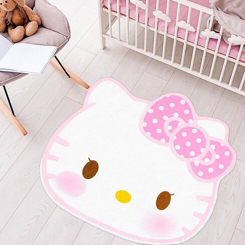 سجادة Kawaii Rugs اللطيفة من Kitty - سجادة منطقة الرسوم المتحركة للأطفال فائقة النعومة ومريحة لغرفة نوم الفتيات أو ديكور غرفة المعيشة in Kuwait