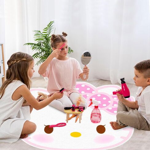 سجادة Kawaii Rugs اللطيفة من Kitty - سجادة منطقة الرسوم المتحركة للأطفال فائقة النعومة ومريحة لغرفة نوم الفتيات أو ديكور غرفة المعيشة in Kuwait