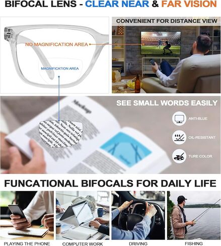 WEMOOTANTS Bifocal Reading Glasses Men Blue Light Blocking Computer Readers 1.0 1.25 1.5 1.75 2.0 2.25 2.5 2.75 3.0 3.25 3.5 in Saudi Arabia