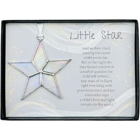 Infant Loss Bereavement Gift for Mom-Handmade Iridescent Stained Glass Star with Sleeping Star Sentiment- Miscarriage/Baby Loss Memorial Gift/Child Loss Gift (Little Star) in Kuwait